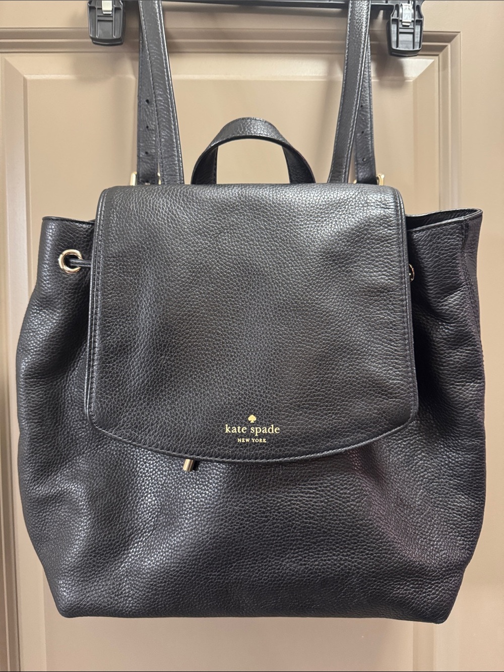 Like new Kate Spade Breezy Mulberry Street Black Leather Backpack